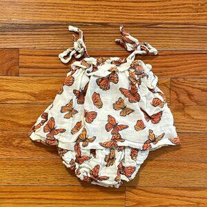 Girls 6 Month Angel Dear Monarch Butterfly Ruffle Top & Bloomer
